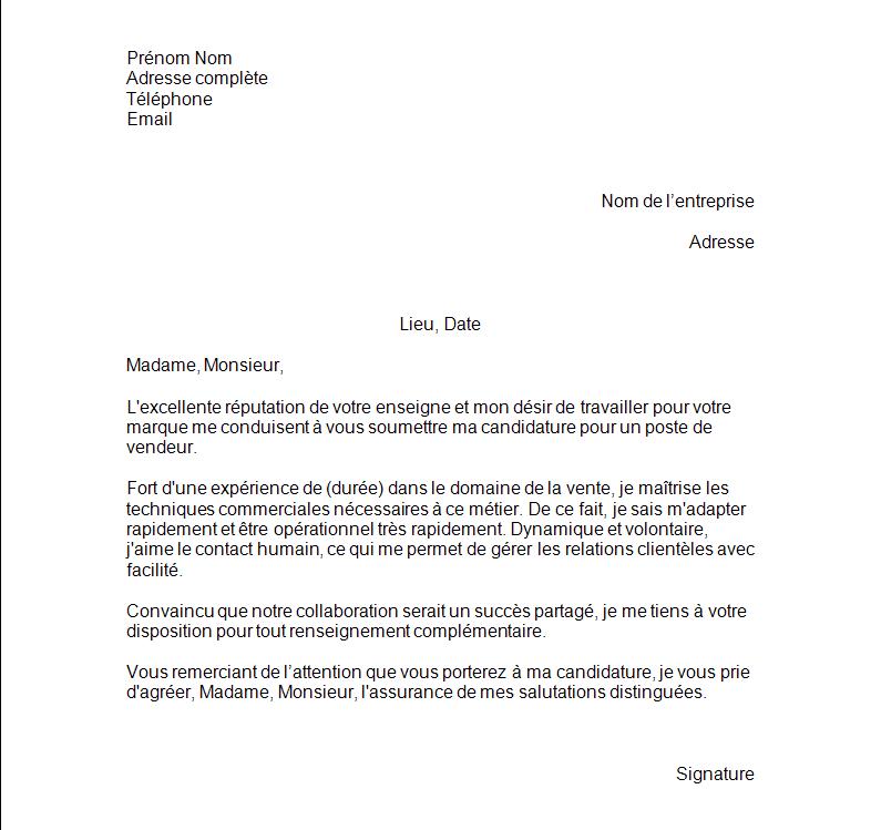 cover letter example  exemple de lettre de motivation travail