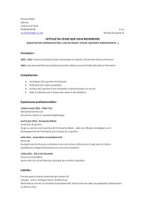 exemple cv pour stage