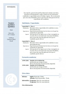 Exemple de CV funcional en espagnol â€“ 1 (bleu)