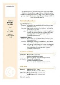 Exemple de CV funcional en espagnol â€“ 1 (sable)