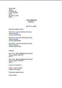 Modèle CV anti chronologique classique : Exemples de CV