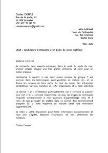 exemple de lettre spontanee pour emploi