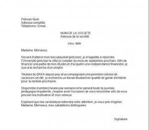 Lettre de motivation pour garder des enfants  Exemples de CV