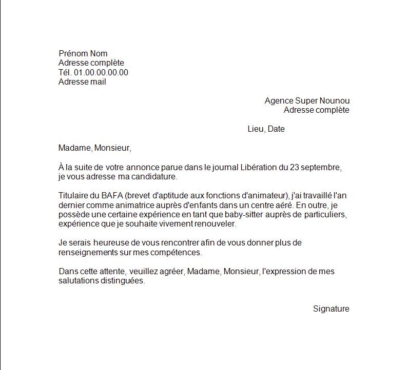 lettre de motivation animateur centre aere