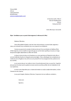 Lettre de motivation : aide-soignante  Exemples de CV