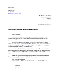 Lettre de motivation : commercial  Exemples de CV