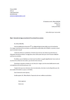 Lettre de motivation pour un stage de 3ème en crèche 