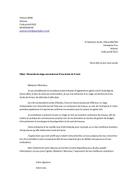 Modele lettre de motivation ecole d'ingenieur