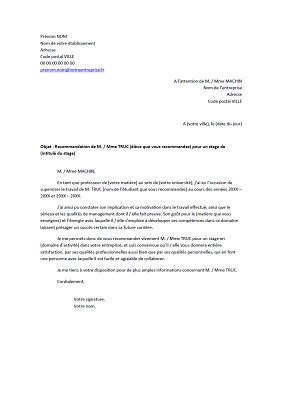 Lettre de recommandation pour étudiant : Exemples de CV