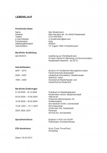 Modèle de CV en allemand