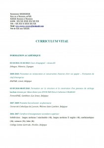 Modèle de CV de restauratrice de papier belge