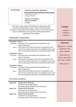 Exemple de CV combinado en espagnol – 2 (rose) : Exemples 