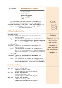 Modèle de CV en espagnol