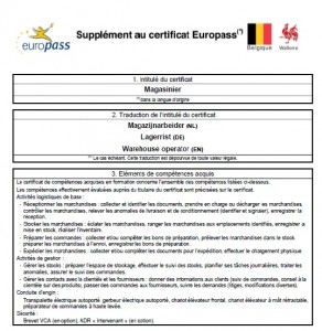 Supplément du certificat europass