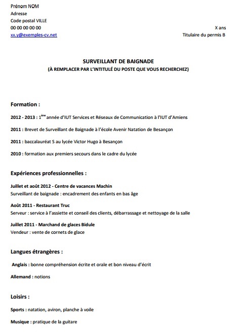 Featured image of post Exemple Cv Sans Dipl me Gratuit Vous pourrez ensuite modifier et compl ter pleinement ces exemples de curriculum vitae selon vos d sirs